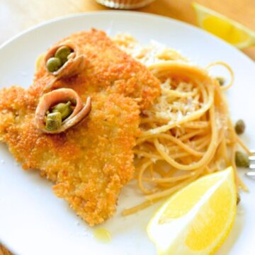 Veal Scaloppini alla Milanese with Spaghetti