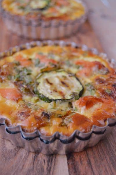 Smoked salmon and zucchini tartlets