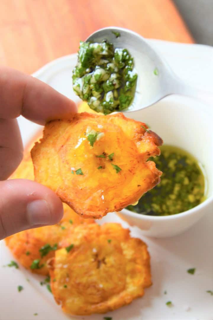 Tostones with garlic mojo