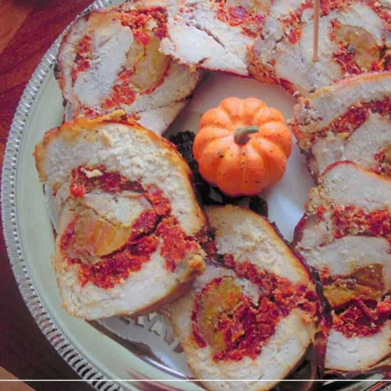 Yellow Plantain & Chorizo Stuffed Turkey Breast