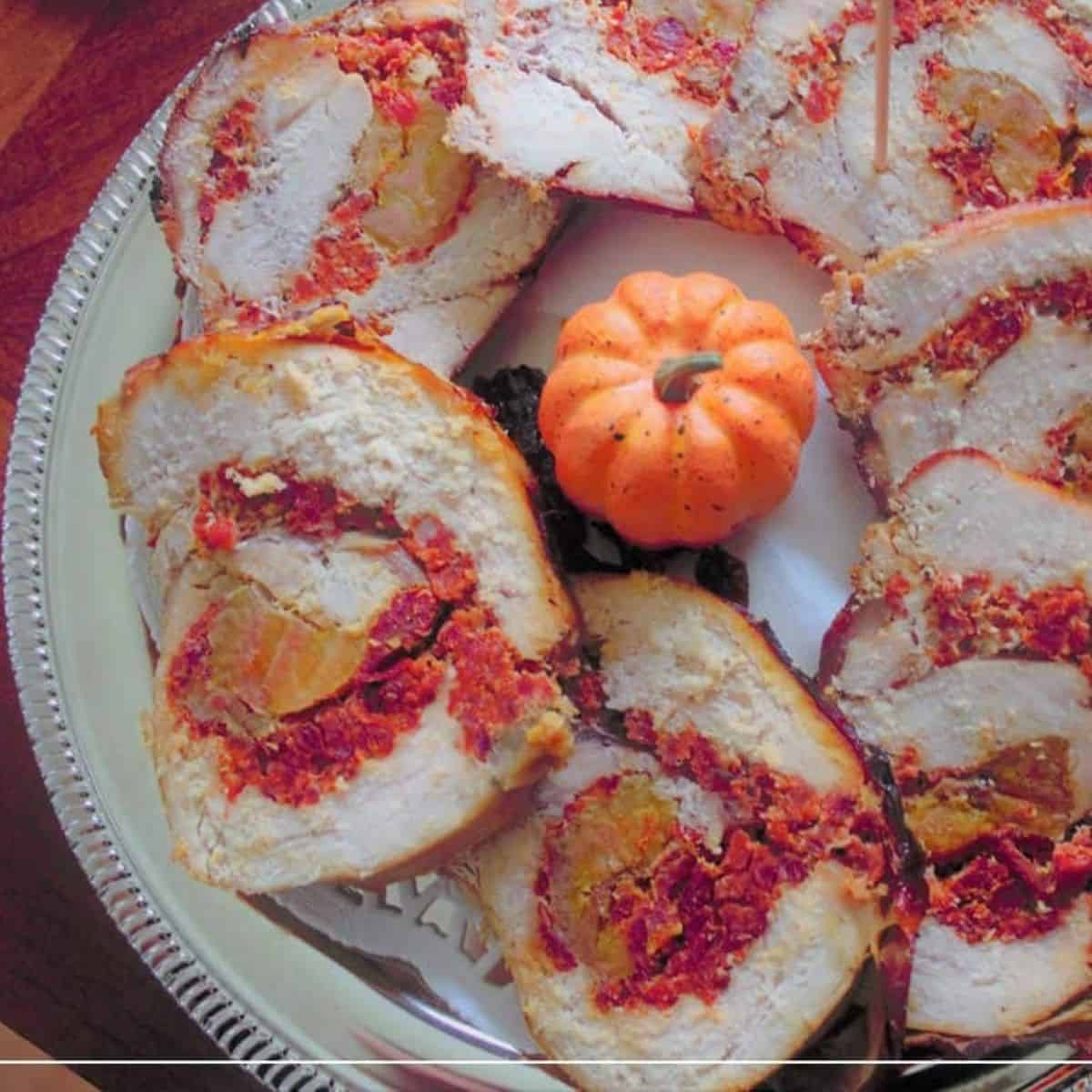 Yellow Plantain & Chorizo Stuffed Turkey Breast