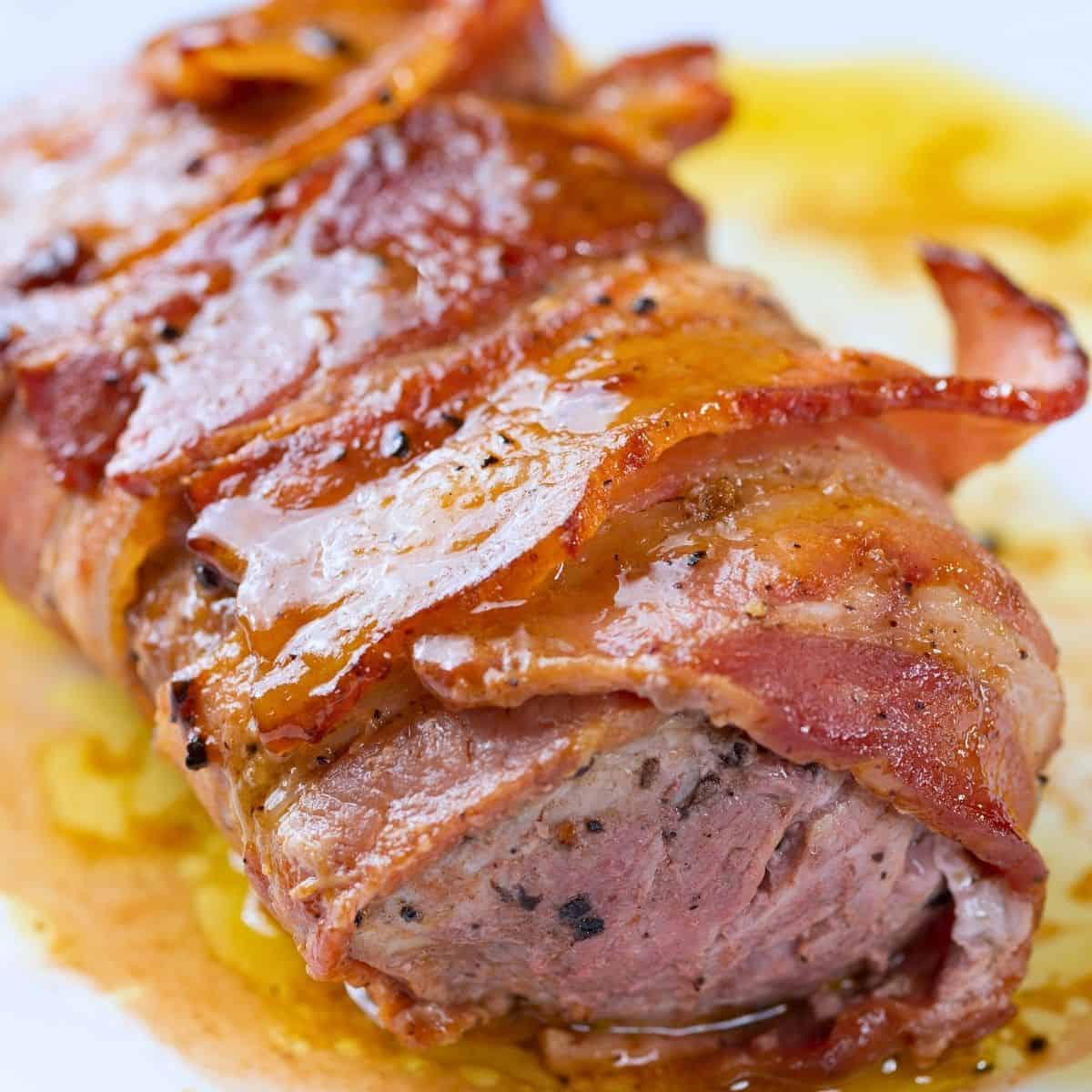 Bacon-Wrapped Mojo Pork Loin (Garlic Citrus Marinade)