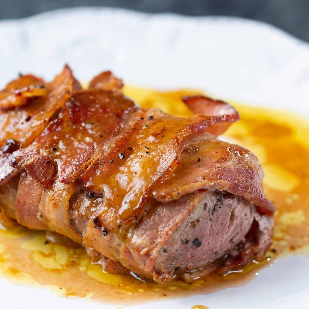 Bacon-Wrapped Mojo Pork Loin (Garlic Citrus Marinade)