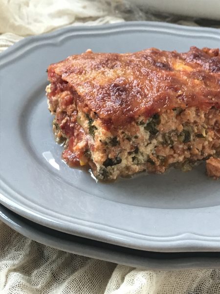 Turkey zucchini lasagna