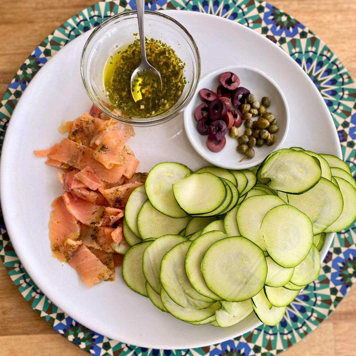 Smoked Salmon and Zucchini Carpaccio recipe 
