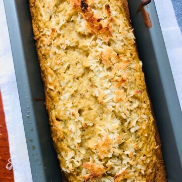 Coconut macadamia banana bread