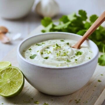 Garlic-Lime Greek Yogurt Crema
