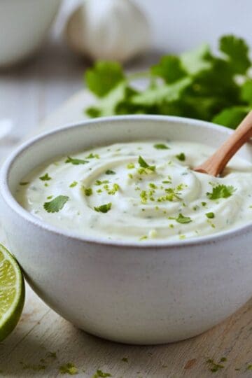 Garlic-Lime Greek Yogurt Crema