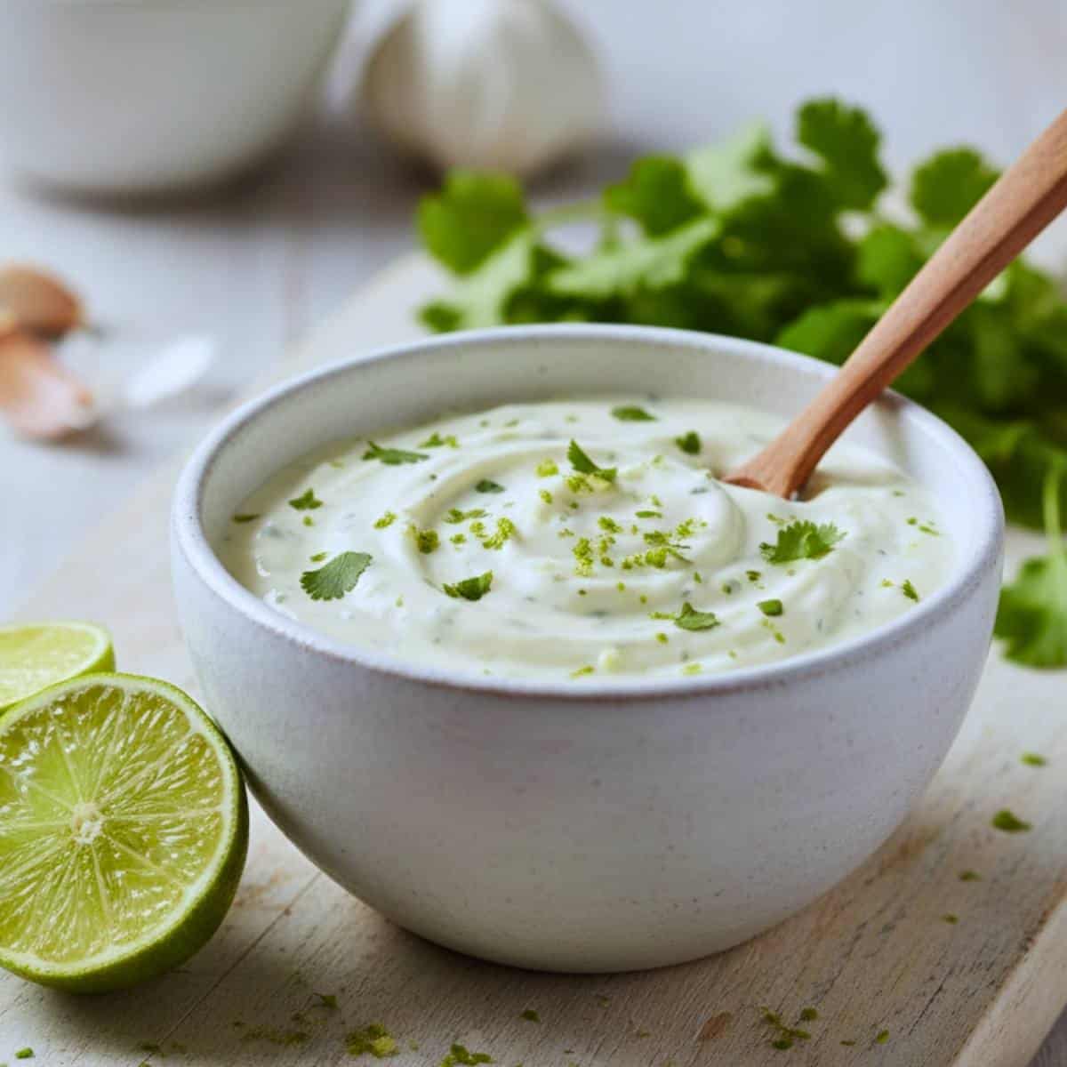 Garlic-Lime Greek Yogurt Crema